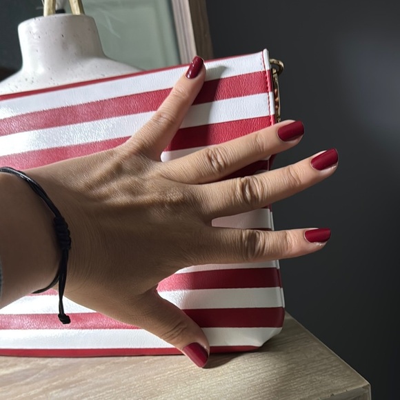 Sole Society Red and White Crossbody Bag with Nautical Stripes - Picture 8 of 8